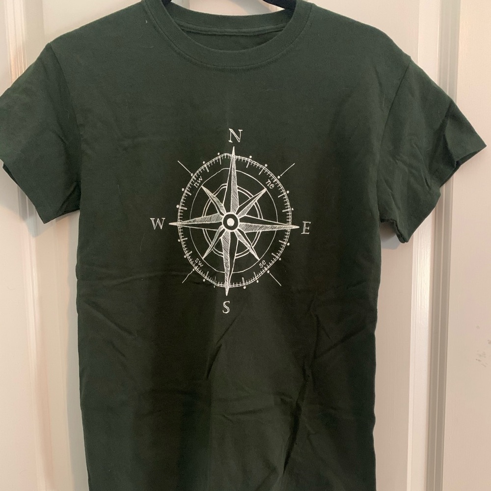 Forest green compass t shirt